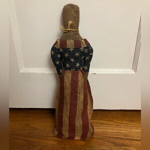 Primitive Americana Doll with Flag Dress